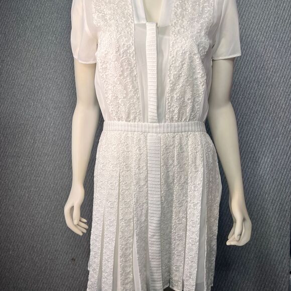 Sachin + Babi Dress Pleated A Line Skirt Coquette Embroidered Ixora‎ Womens 4